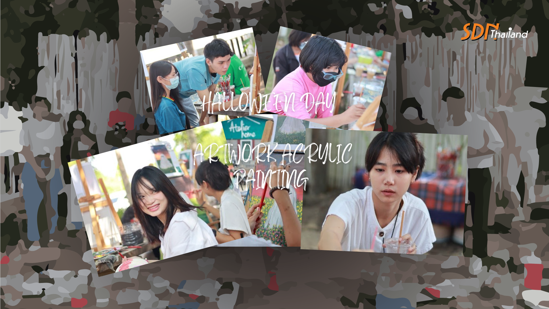 HALLOWEEN DAY ตอน ARTWORK ACRYLIC PAINTING (ศิลปะสร้างสรรค์ ปลอดภัย ไร้แอลกอฮอล์)